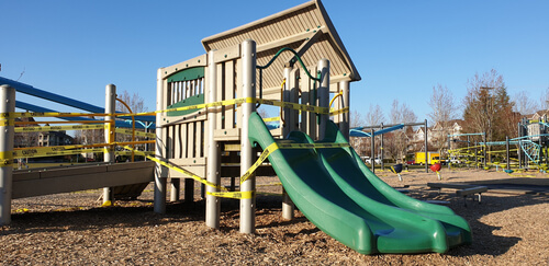 playground with double slide